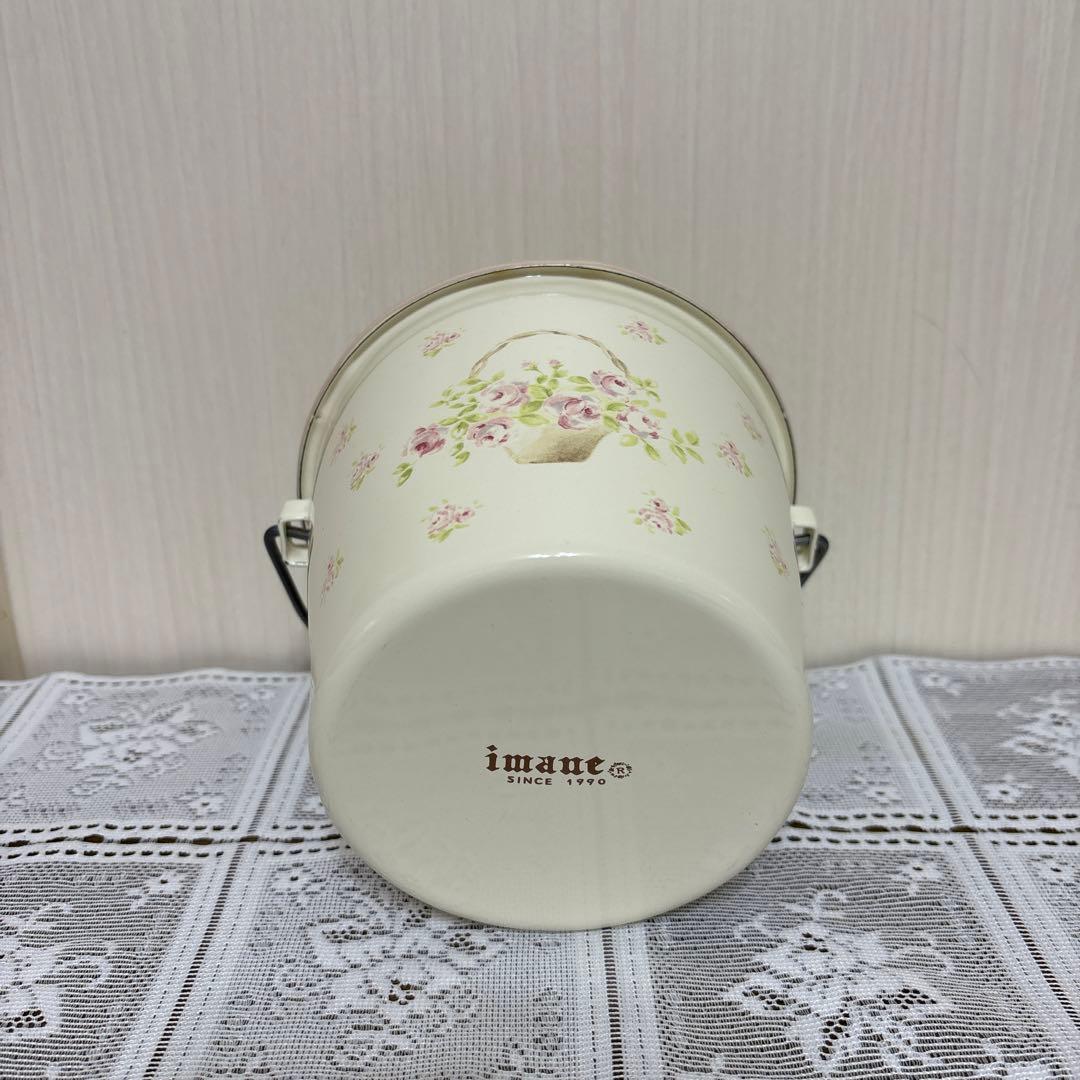 イマン　ローズバスケット　ホーロー製ミニバケツ缶