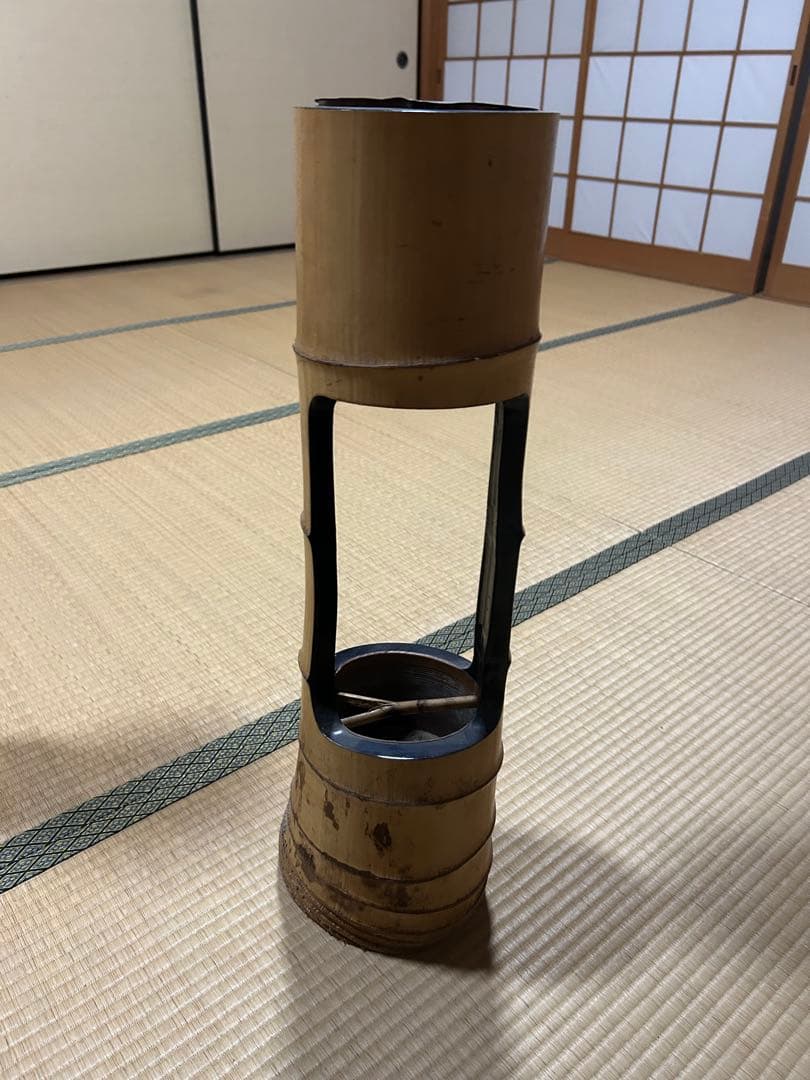 竹製 円筒形花器　2本セット