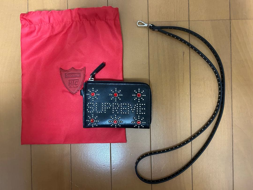 Supreme 23SS HTC レザー スタッズ ウォレット 財布 黒