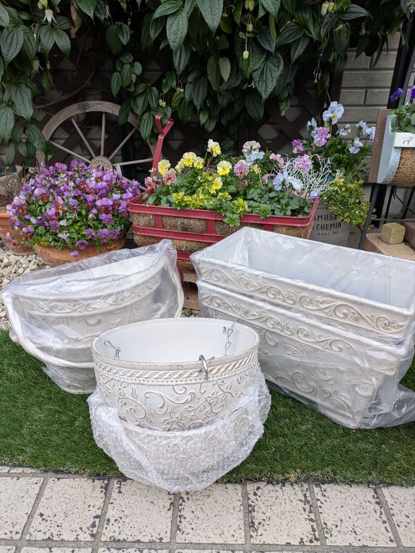 ララたゃ　ボールドアラベスク　プランター セット