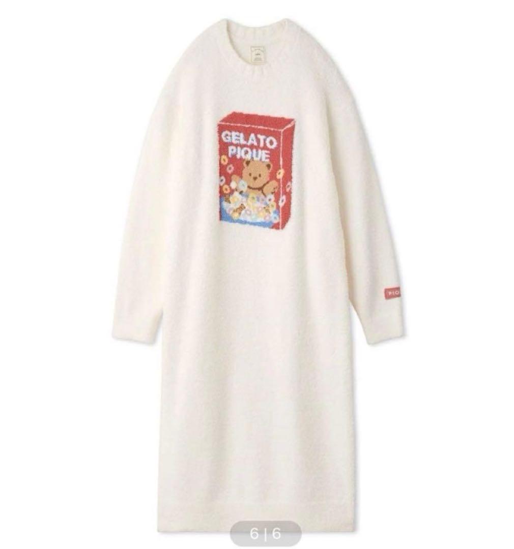 ベビモコシリアルベアジャガードワンピース