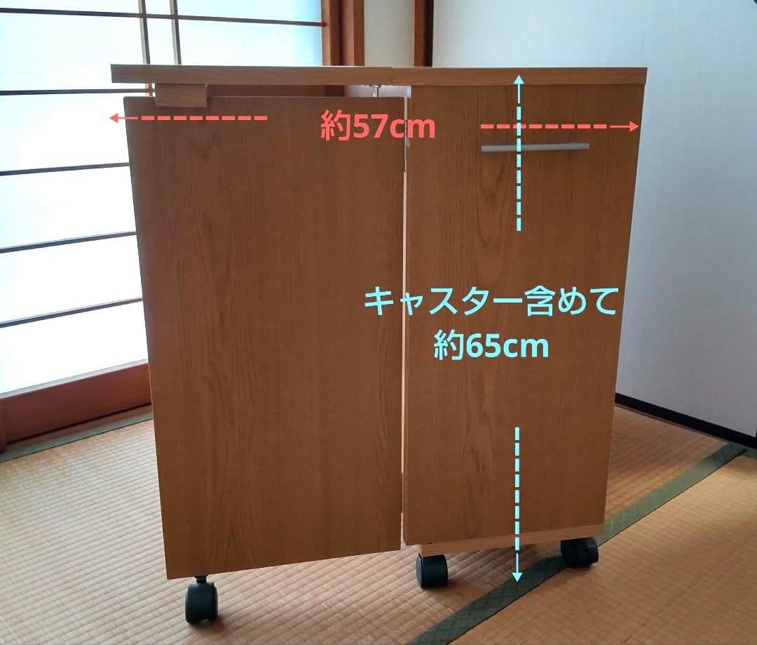 キャスター付　押入れ・クローゼット収納　折りたたみ式デスク　ミシン・作業台
