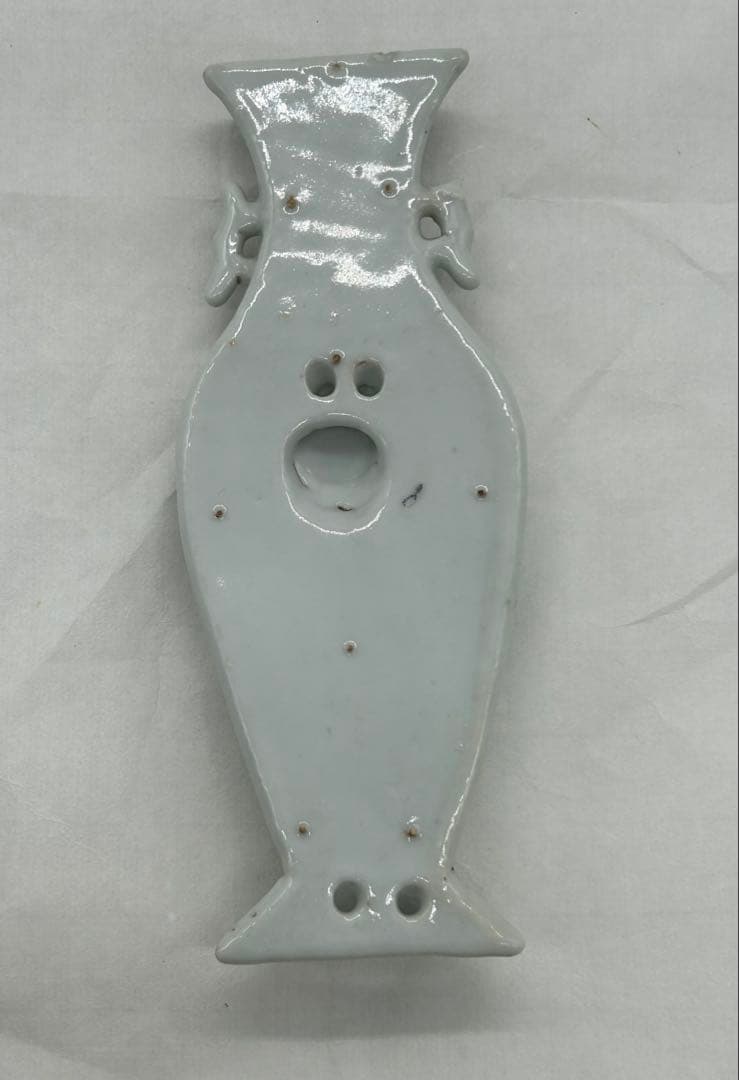 中国　清時代　粉彩人物紋壁瓶　送料込み1213