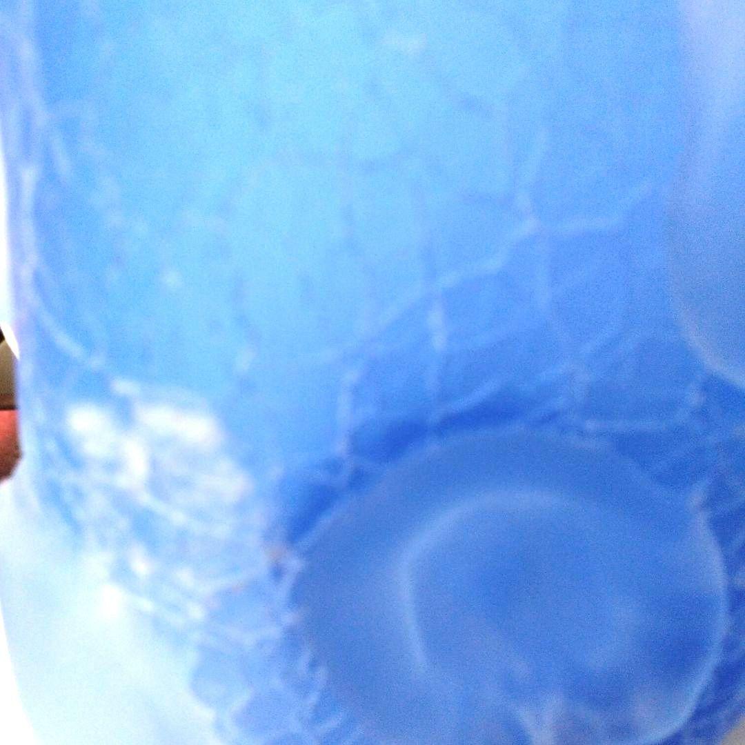 岩田　ガラス　優しい青　銀箔　工房　作家１点もの　花器　アート