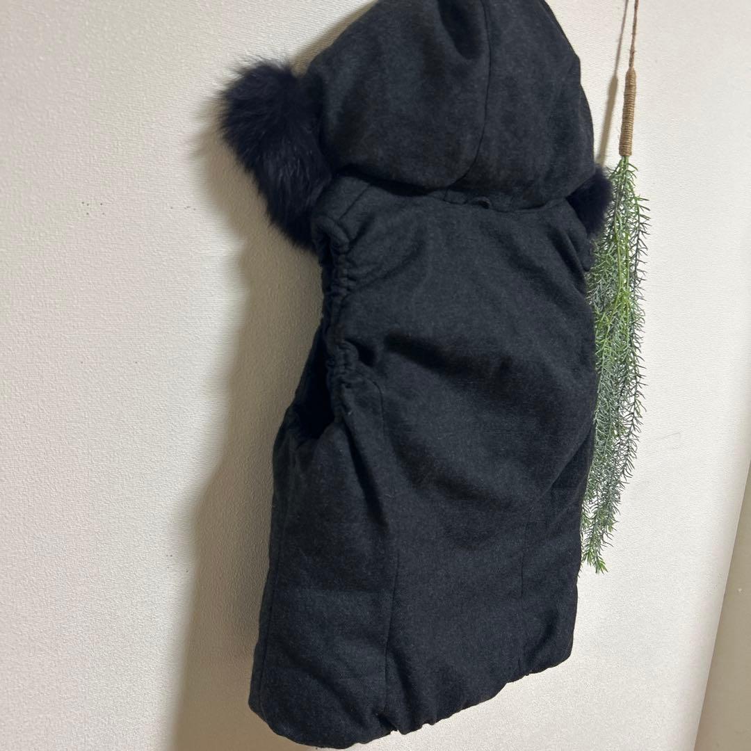 ANAYI アナイ　フォックスファー　ダウンベスト　リバーシブル　紺　38