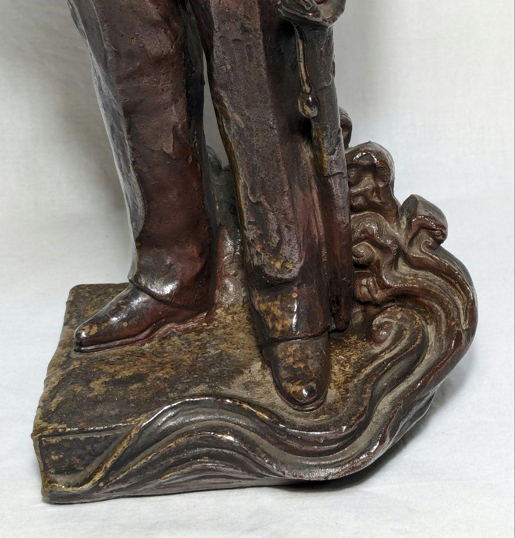 藤原陶斎 備前焼 東郷平八郎像 合箱 置物 陶像 藤原陶斉 インテリア 工芸品