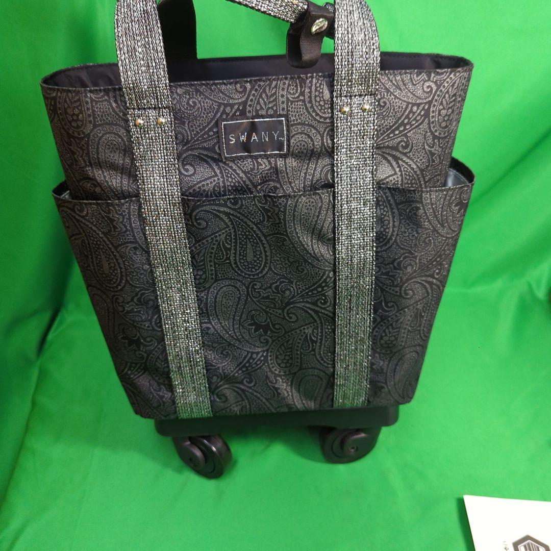 美品【SWANY】スワニー　キャリーバッグ　ペイズリー柄　ストッパー付き