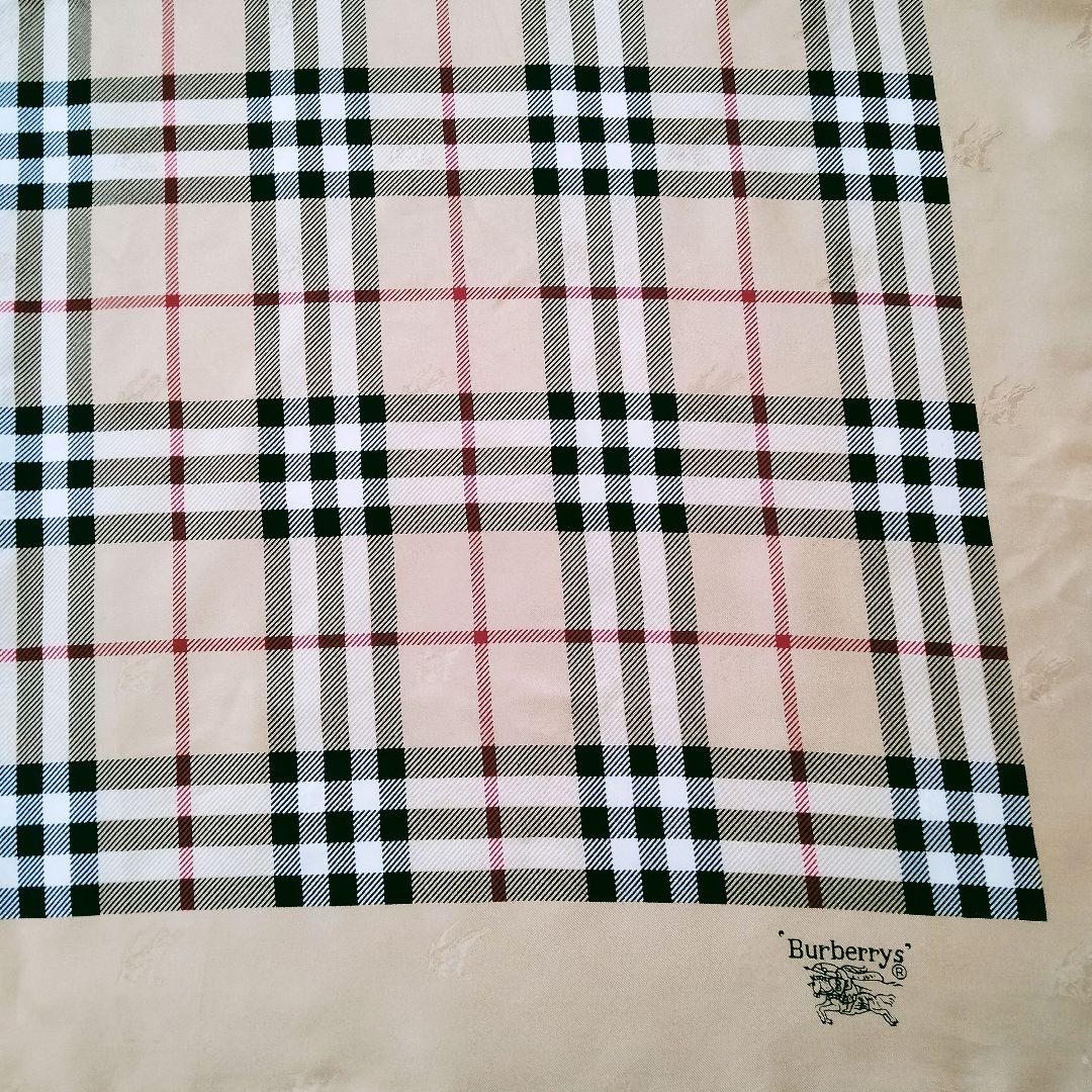 希少 美品✨️ バーバリー 大判スカーフ ノバチェック シャドーホース シルク