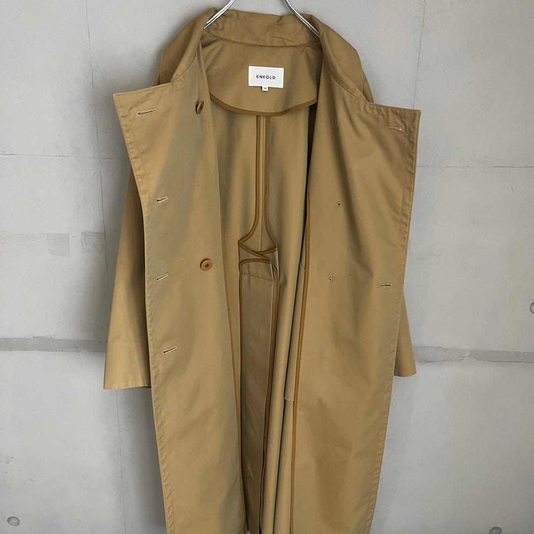 ENFOLD シャンブレーギャバオーバービッグトレンチコート　玉虫色