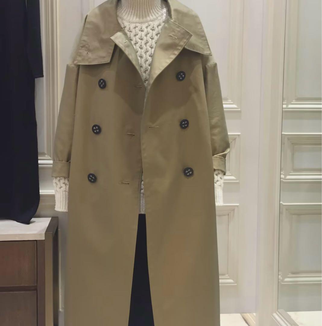 ENFOLD シャンブレーギャバオーバービッグトレンチコート　玉虫色