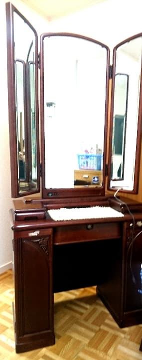 ◆ドレッサー　三面鏡　レトロ アンティーク　椅子もあります◆