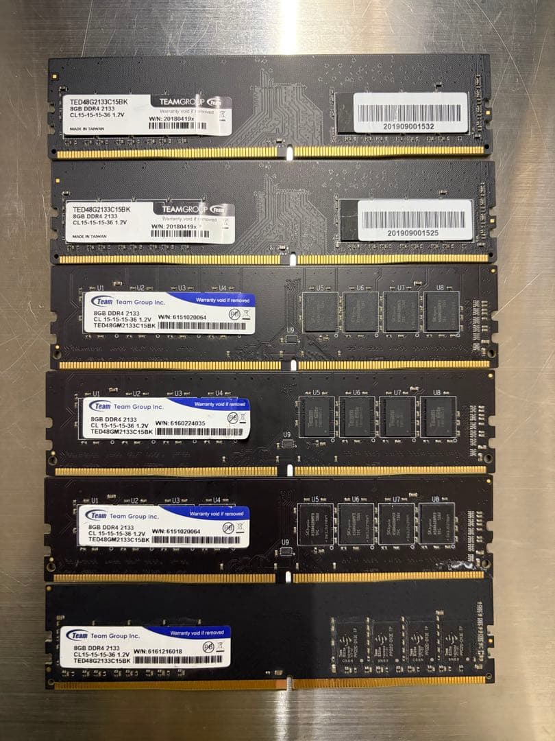 お*さ様 TEAMGROUP 8GB DDR4 2113 メモリ 6枚 合計48