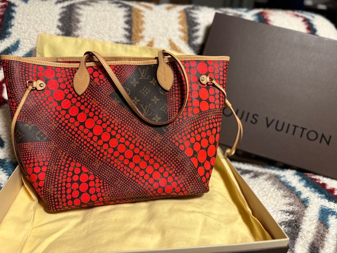 限定Louis Vuitton トートバッグ レッド/ブラウン　ヤヨイクサマ