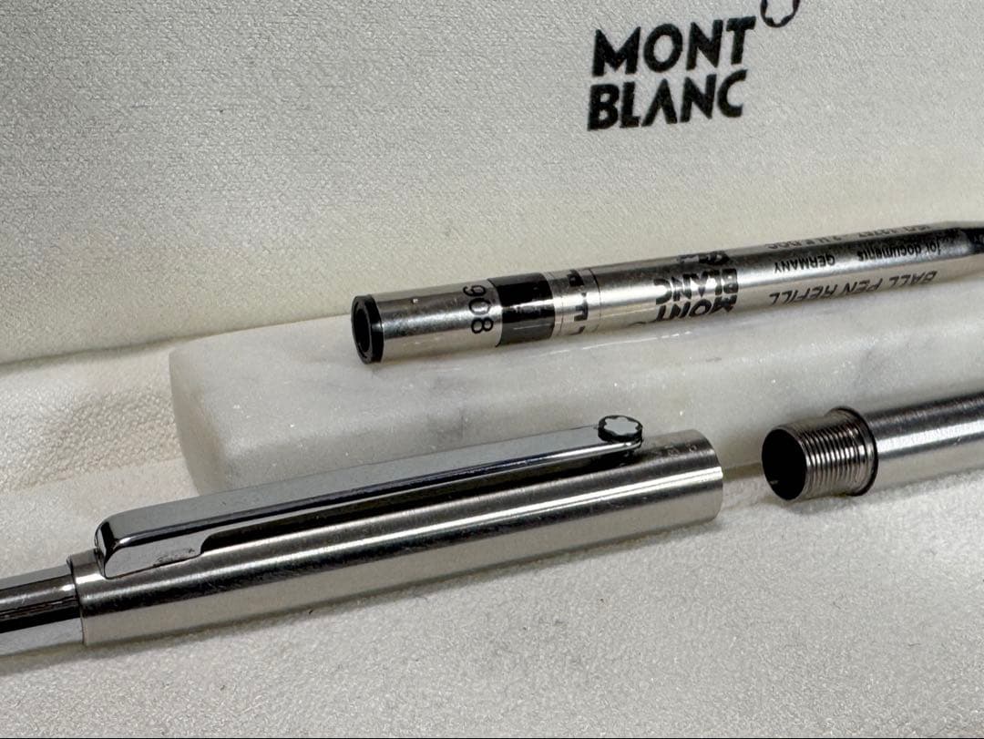 【新品同様】MONT BLANC 1990S シルバーボールペン　スリムライン