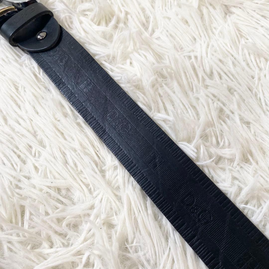 希少　DOLCE&GABBANA レザー　ベルト　ブラック　バックル　　DGロゴ