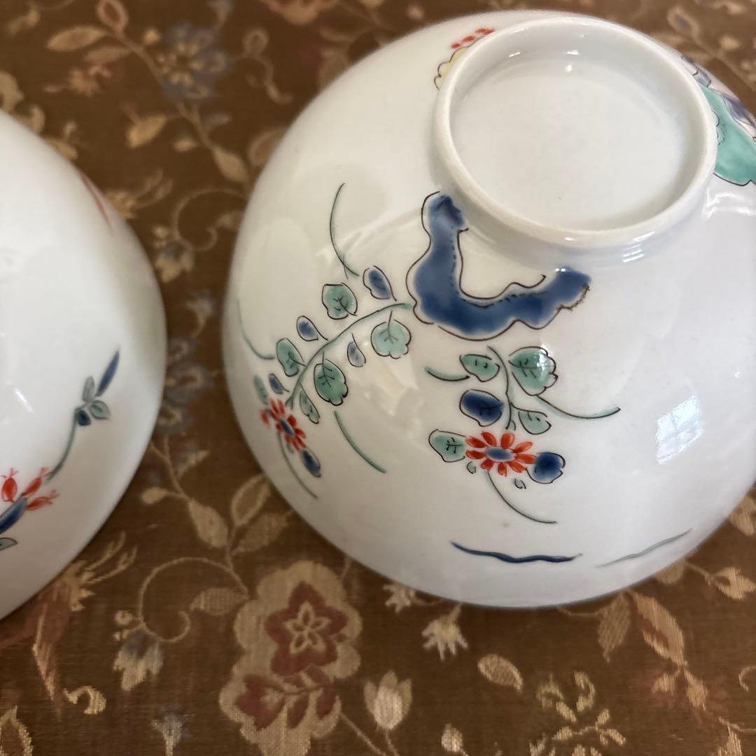 江戸期柿右衛門蓋碗2客