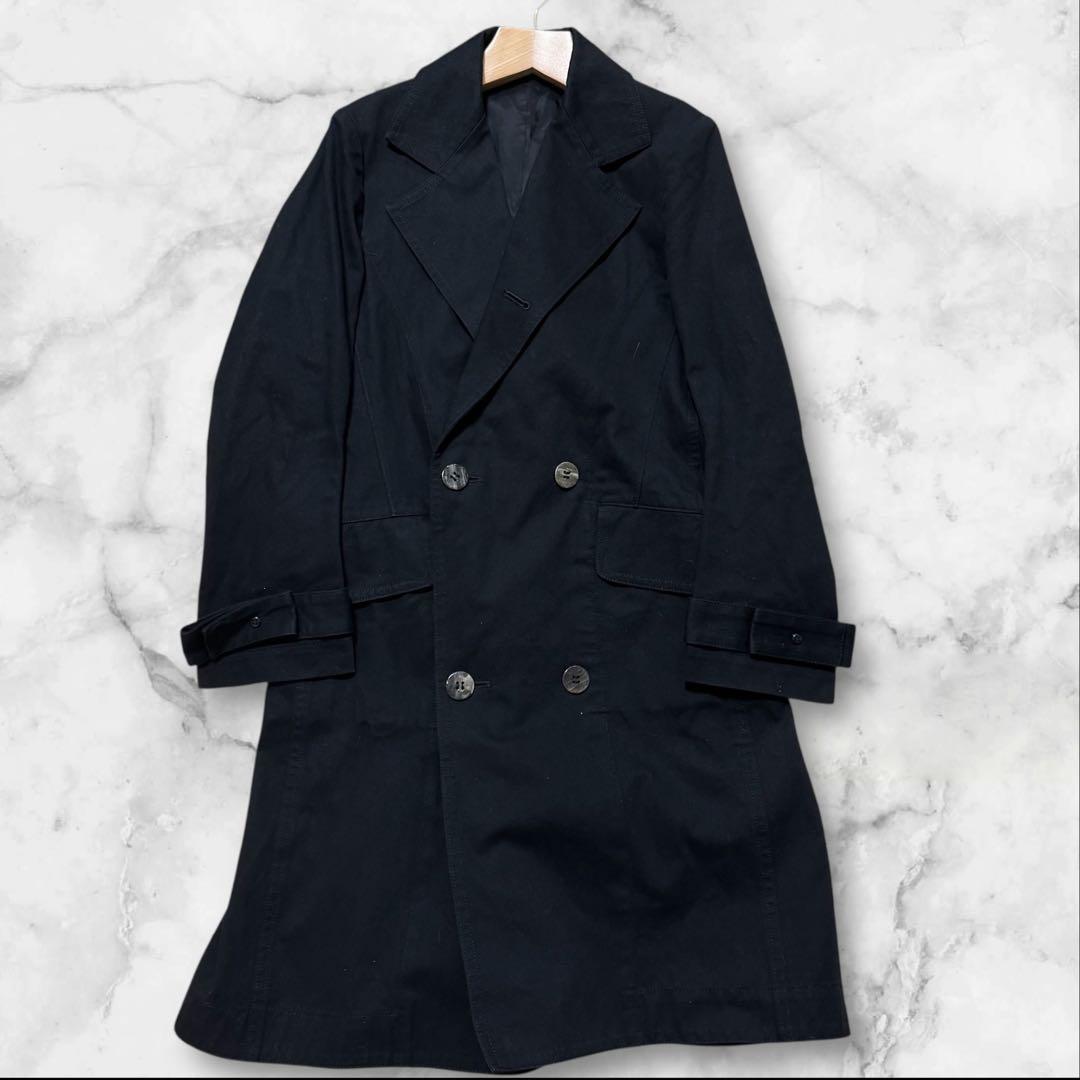 希少 極美品 ヨウジヤマモト 後ろ襟デザイントレンチコート ブラック 個性的