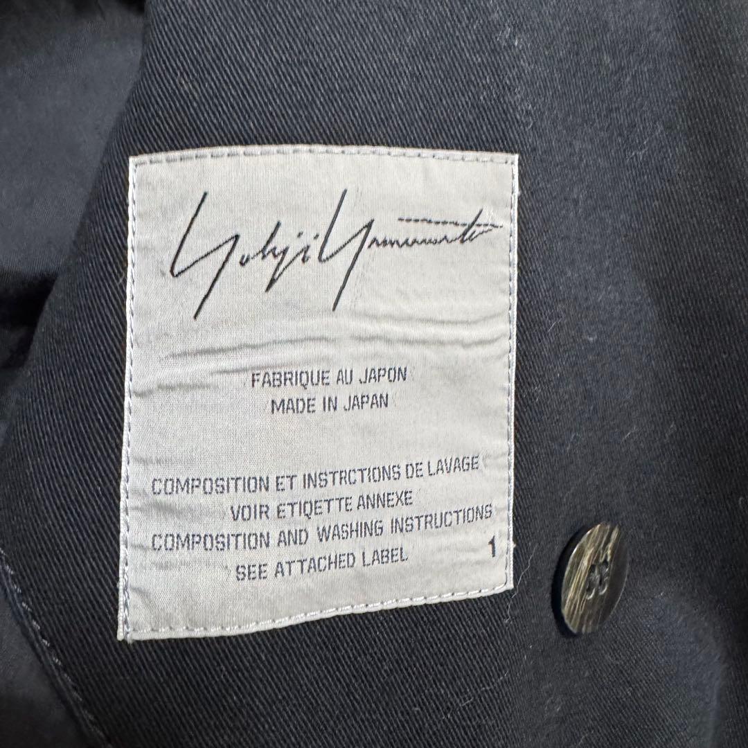 希少 極美品 ヨウジヤマモト 後ろ襟デザイントレンチコート ブラック 個性的