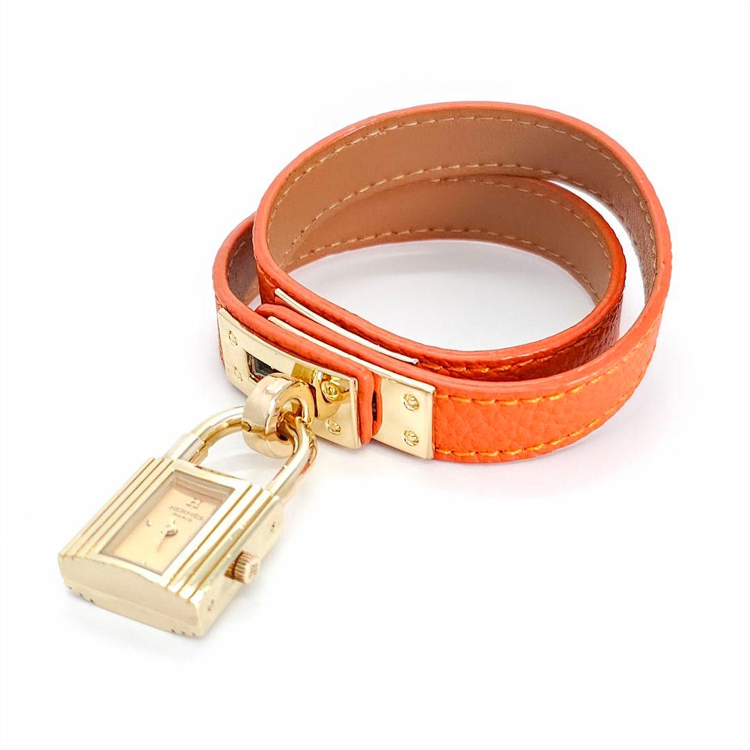✨新品電池✨HERMES エルメス ケリーウォッチ オレンジ レディース 腕時計