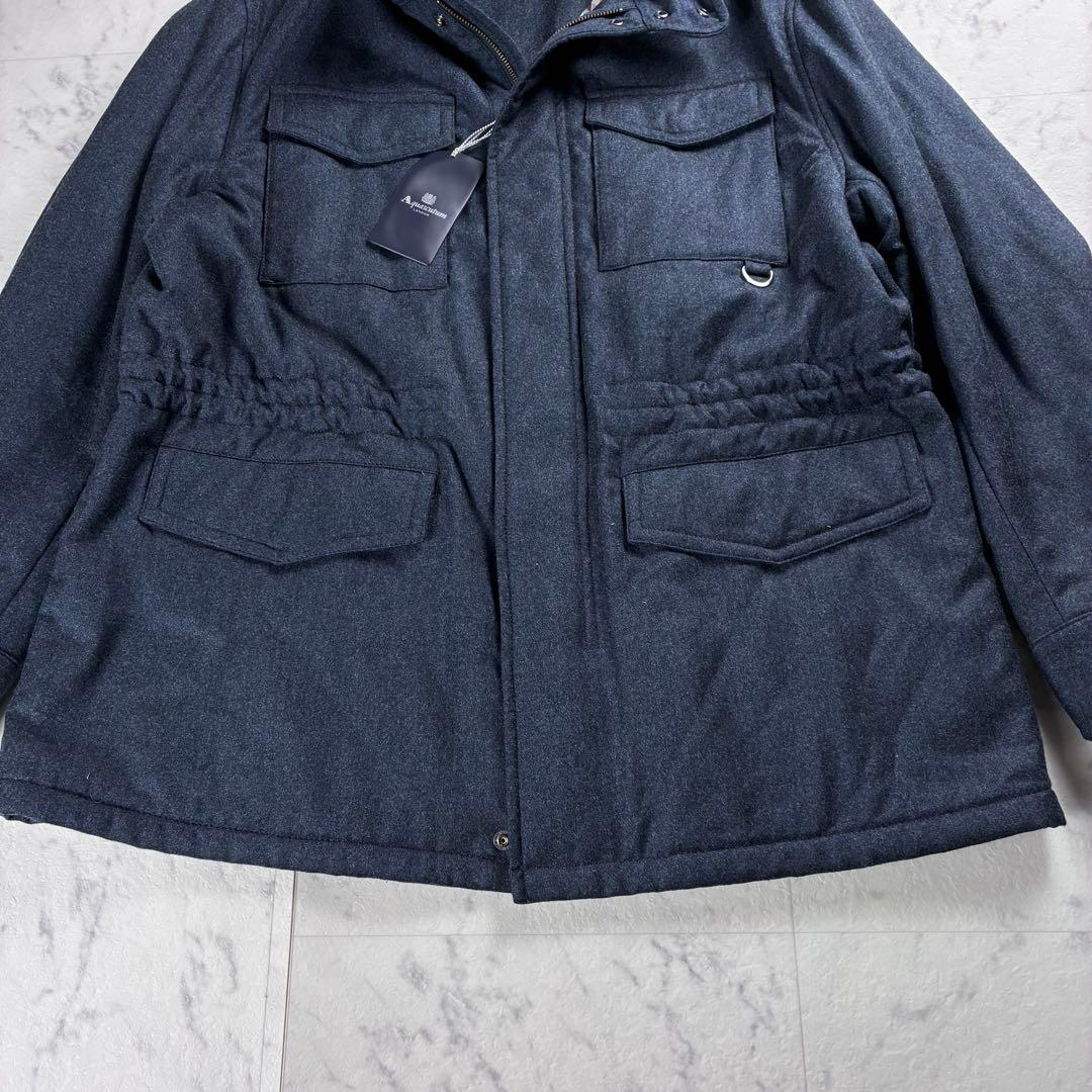 未使用タグ付き アクアスキュータム ウール フィールドジャケット ネイビー 3Ｌ