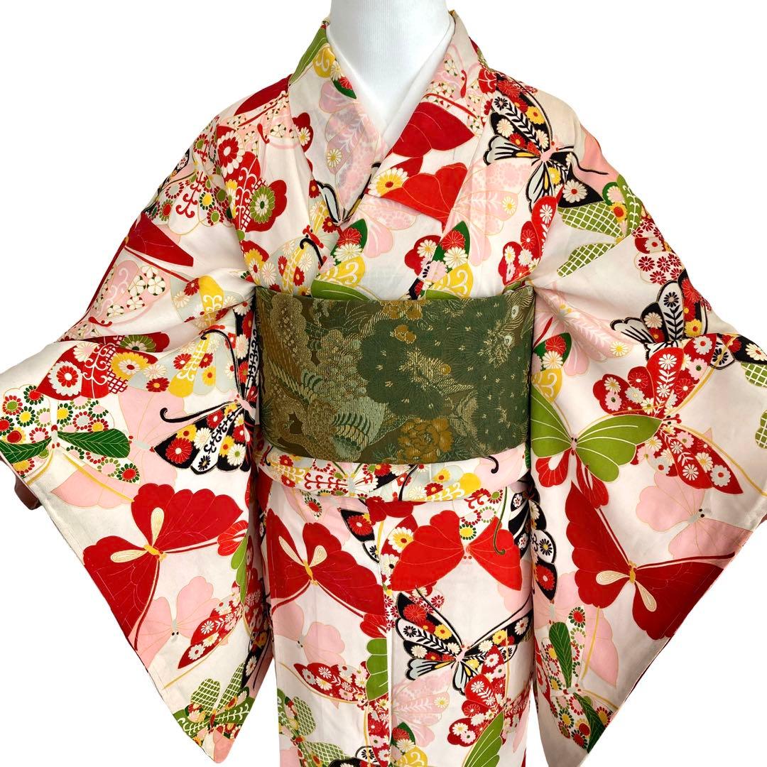 仕付け糸付き　セミアンティーク 女の子　ジュニア　大人　着物　NO6