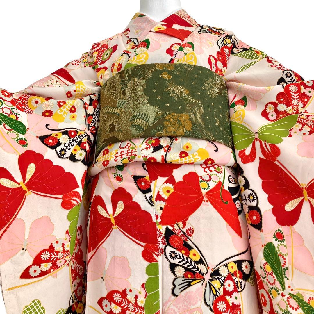 仕付け糸付き　セミアンティーク 女の子　ジュニア　大人　着物　NO6