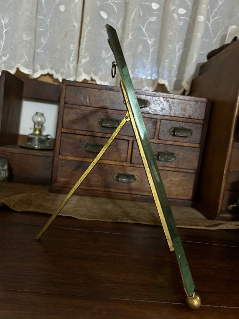 フランスアンティーク クリスタル 特大フォト スタンド