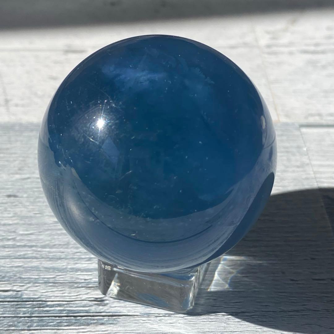希少 ブルーフローライト 虹入り スフィア 天然石 パワーストーン