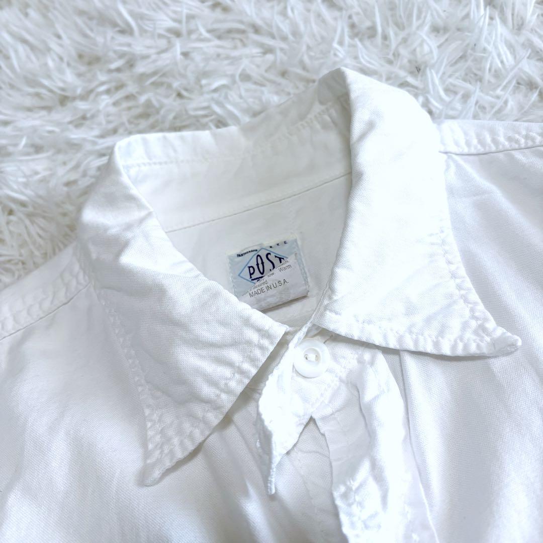 美品 ポストオーバーオールズ 長袖シャツ USA製 エルボーパッチ L