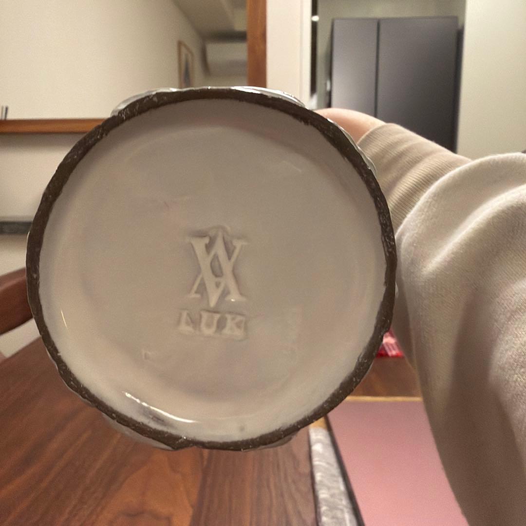 astier de villatteバラ模様 花瓶 ホワイト