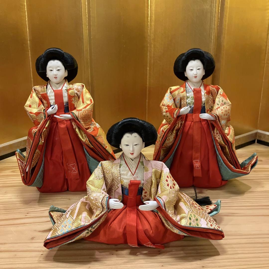 ①高級ひな人形 木製黒塗りひな壇 豪華七段飾り セット【①②③同時購入限定】