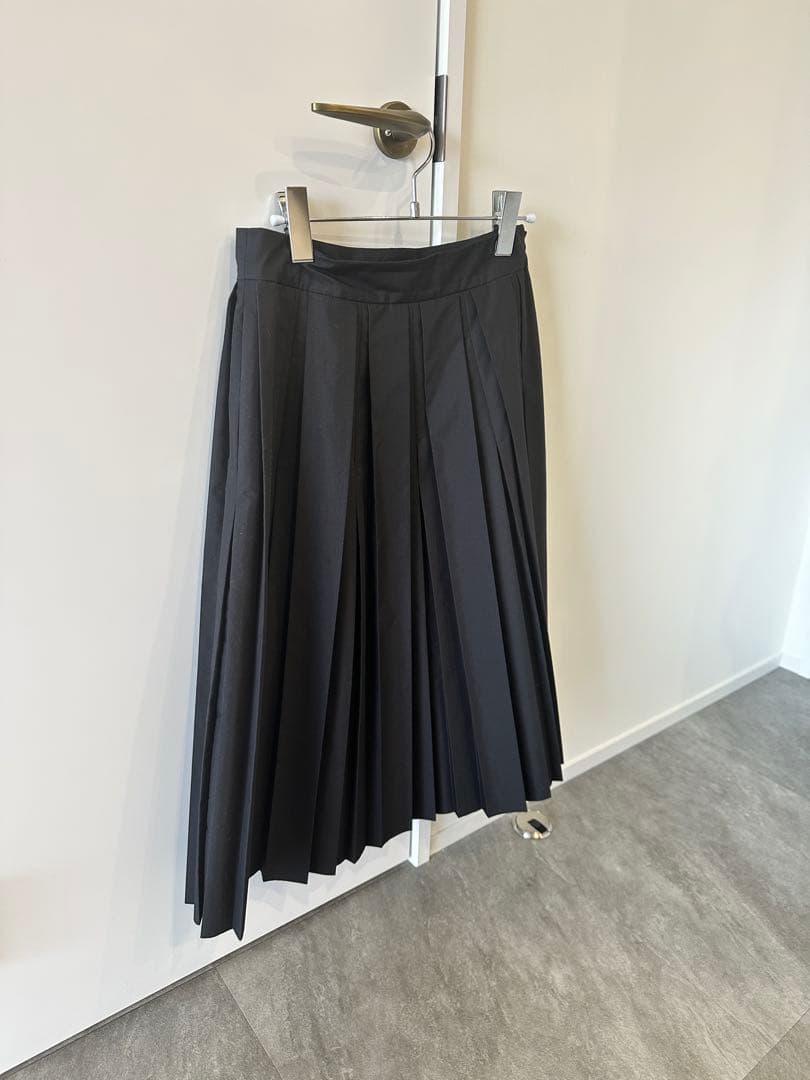 【美品】マーガレットハウエル　コットンプリーツスカート ひざ丈