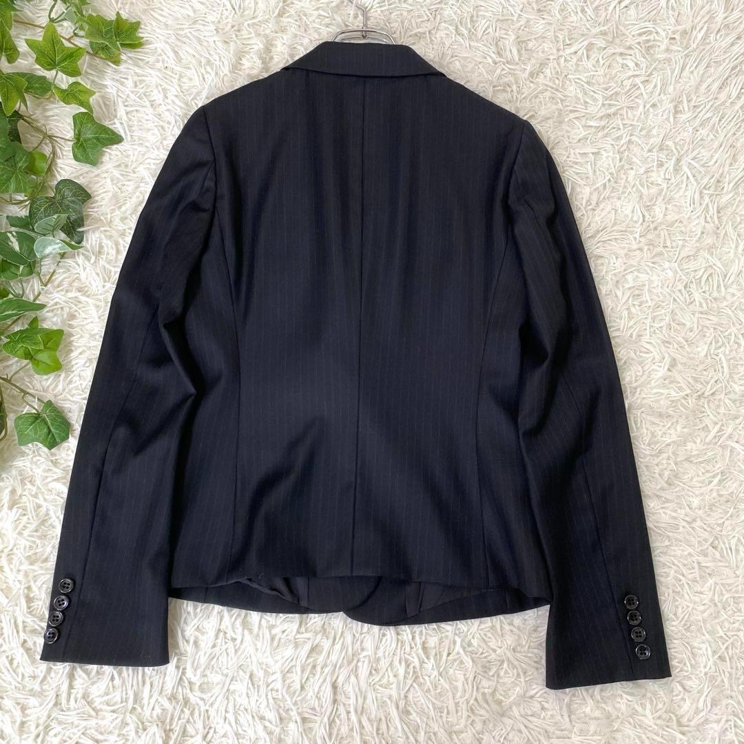 ★送料無料★シルク混✨KUMIKYOKU　ピンストライプ 1ボタン フレアパンツ