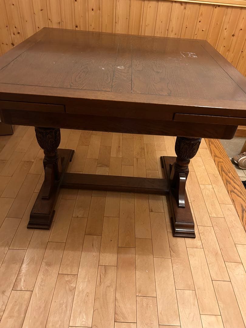 9/7（日)までお値下げセール‼️イギリスアンティーク木製伸縮機能付きテーブル