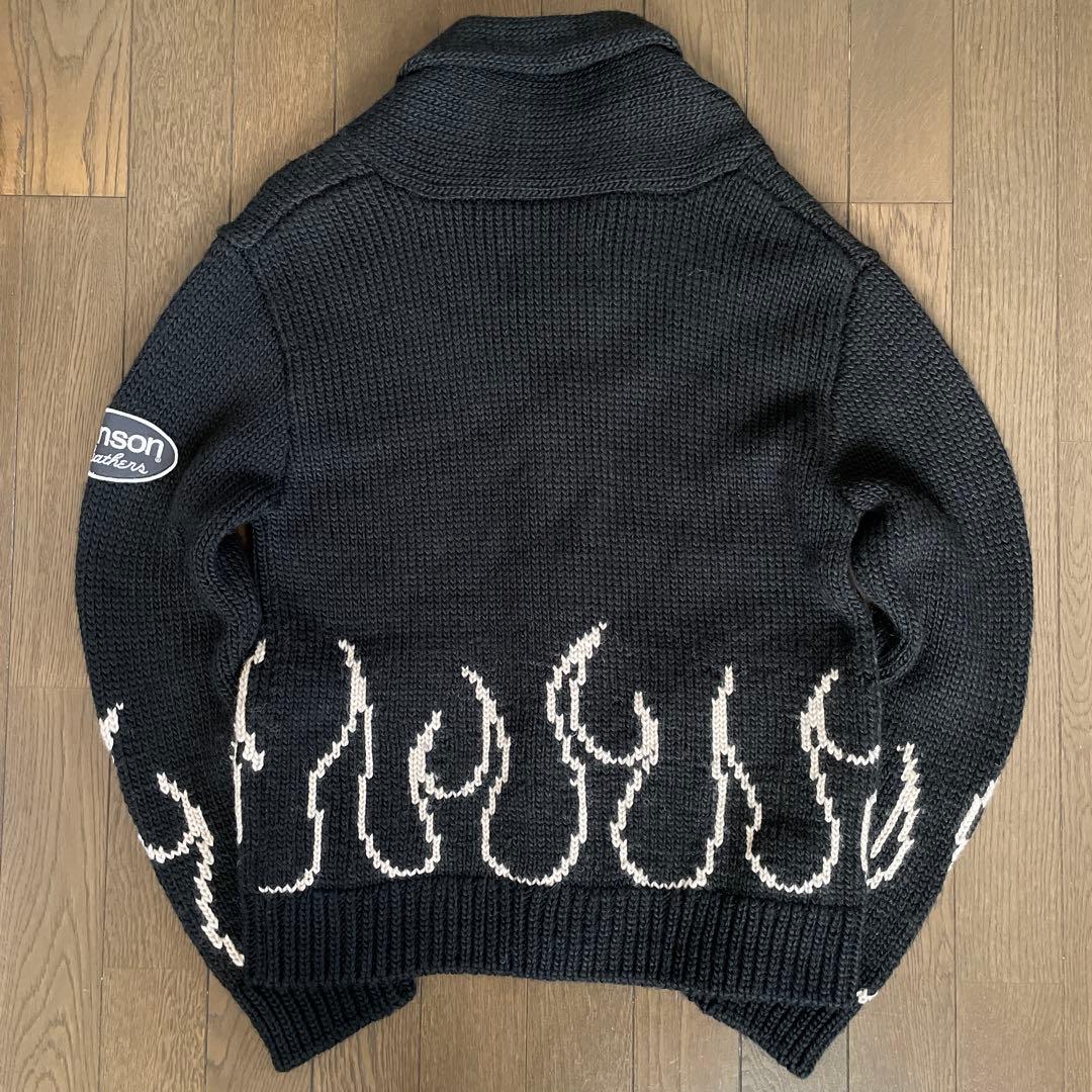 VANSON FIRE patternニットカーディガン