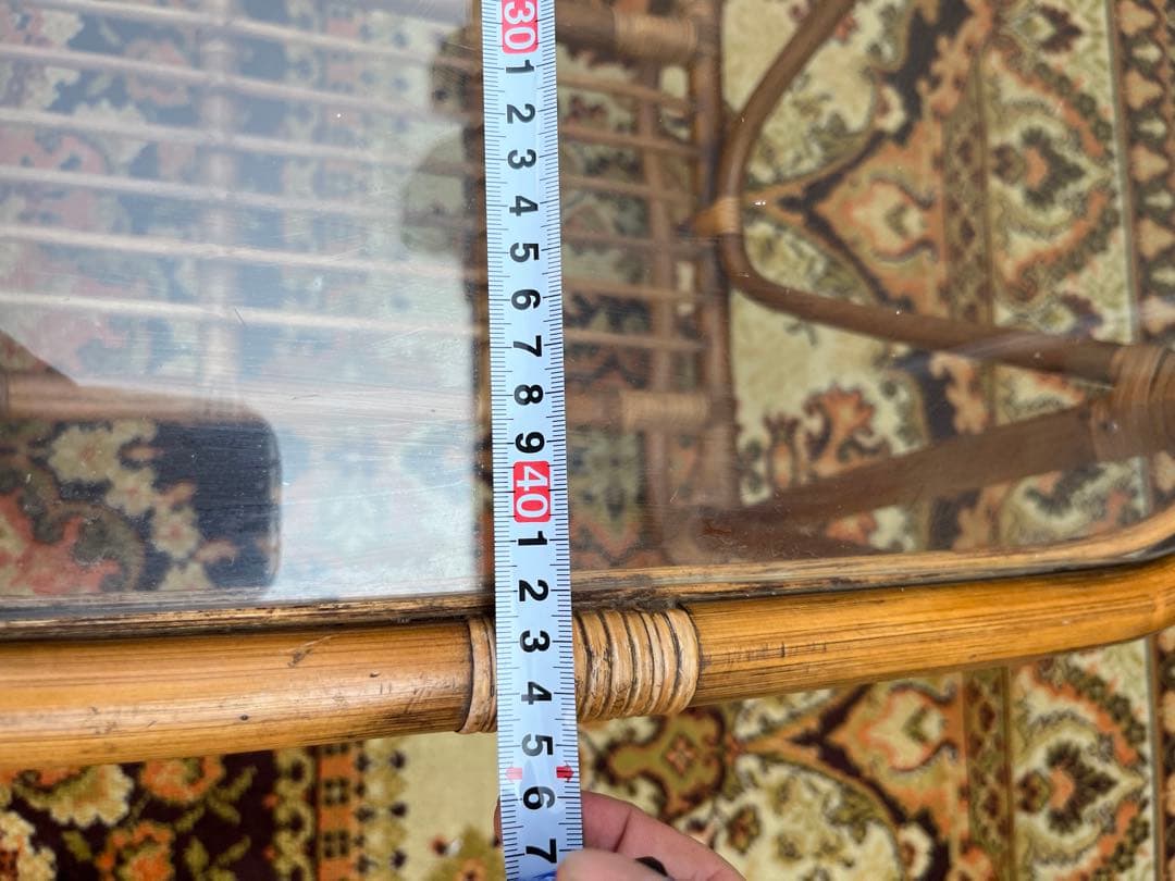 ラタンテーブル センターテーブル 籐 インテリア アンティーク ガラステーブル