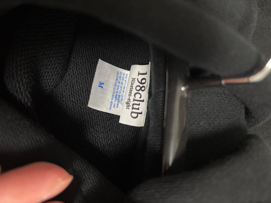 198club 黒 M パーカー ピンクプリント