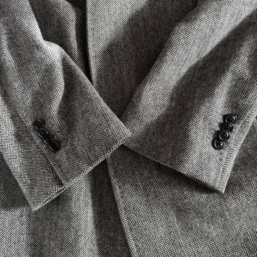 【カシミヤ100%】美品 MITSUMINE ヘリンボーン柄 ステンカラーコート