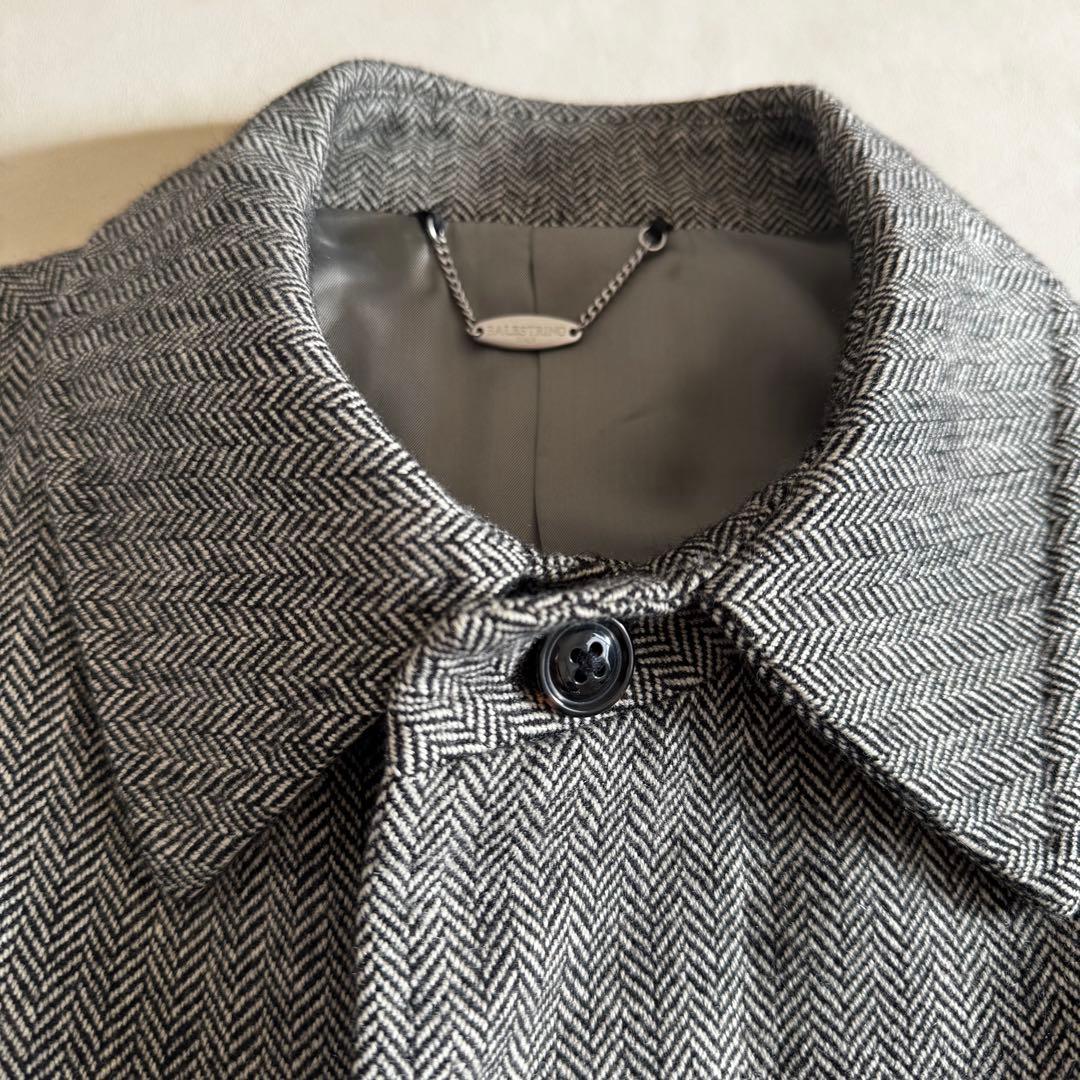 【カシミヤ100%】美品 MITSUMINE ヘリンボーン柄 ステンカラーコート
