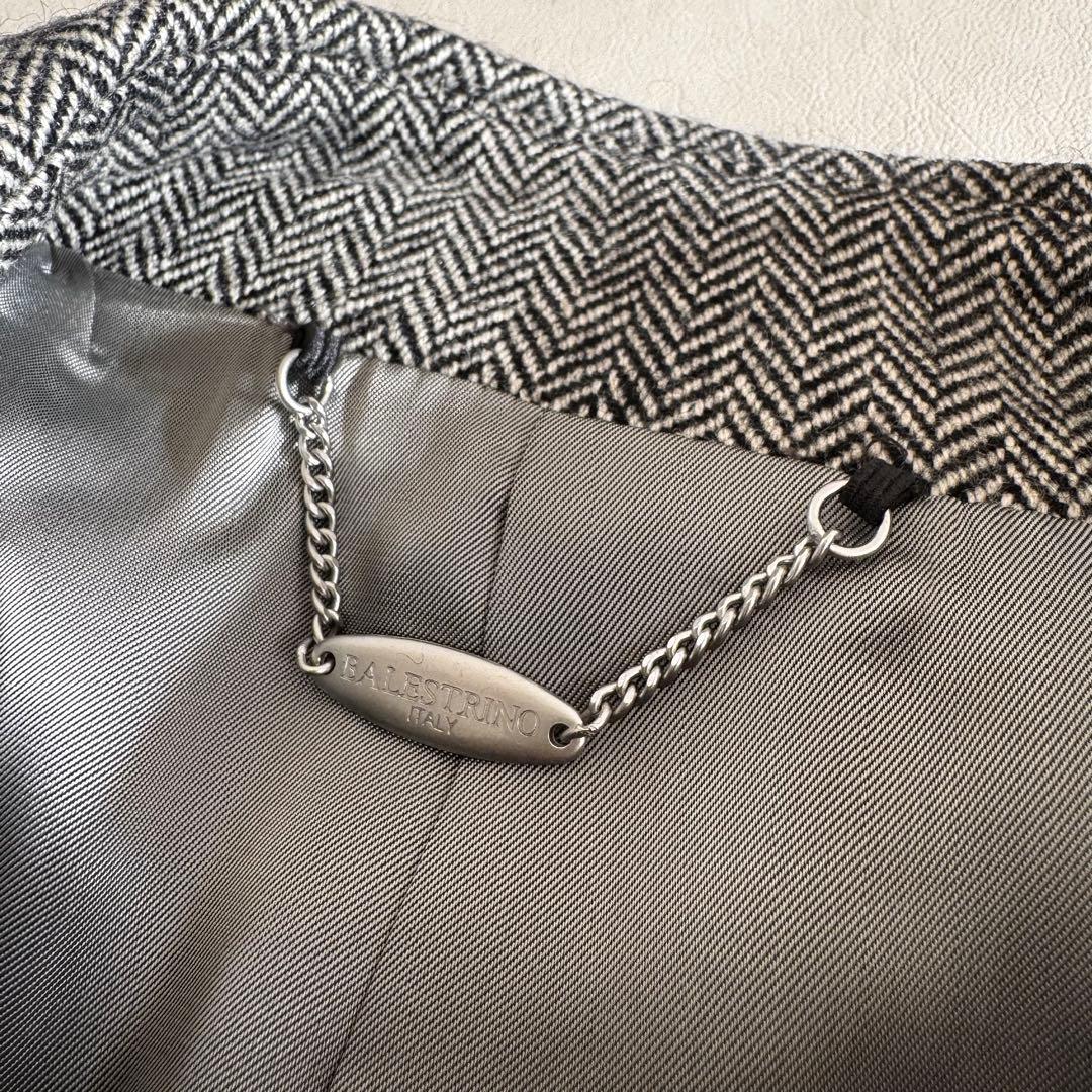 【カシミヤ100%】美品 MITSUMINE ヘリンボーン柄 ステンカラーコート