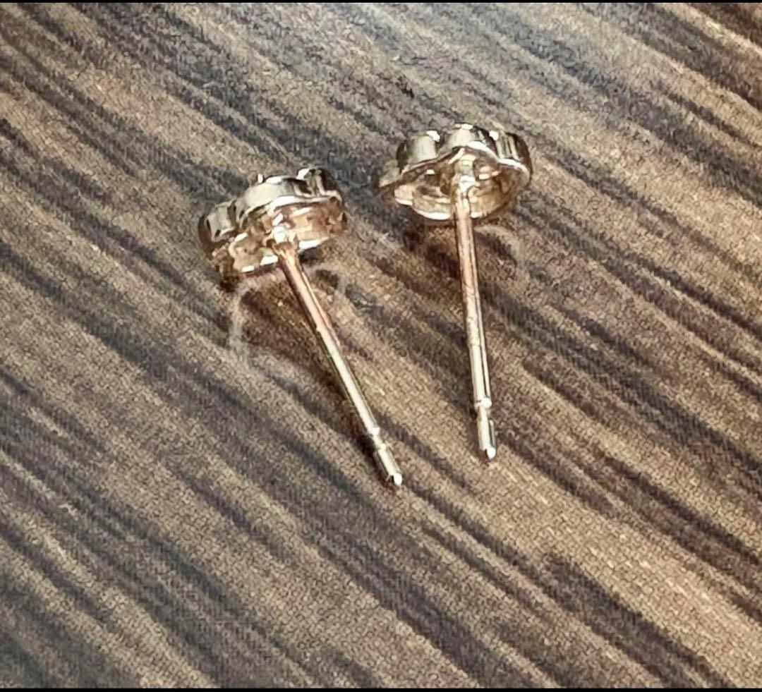 u*️様 4°C K10フラワーピアス　ピンクゴールド　ダイヤモンド　両耳用