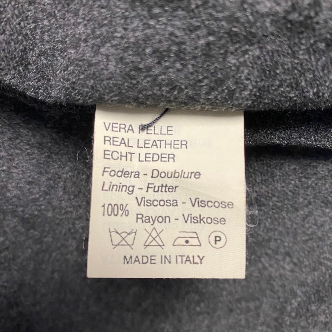 VERA PELLE トレンチコート　レザー　L ブラック　黒　本革