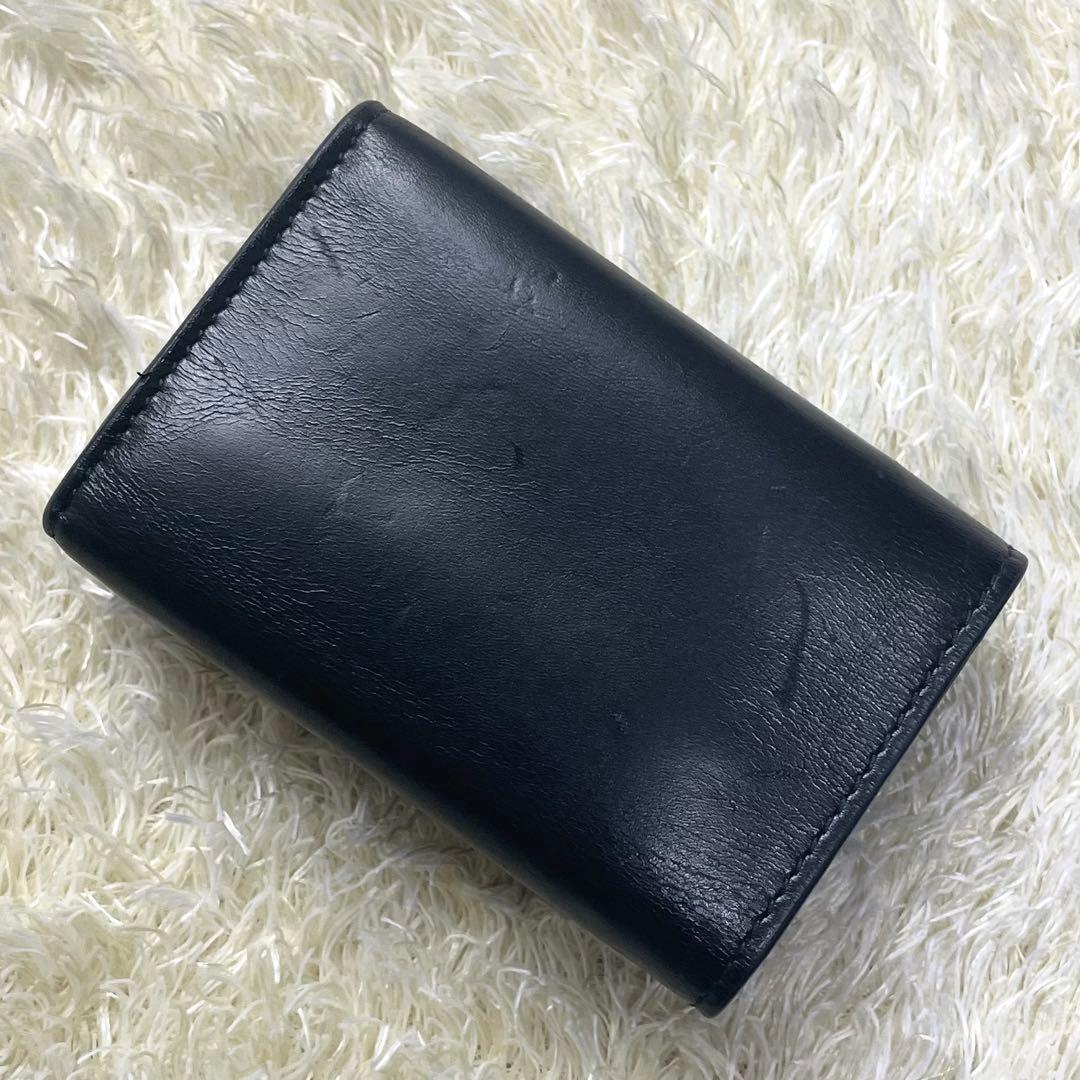 箱 袋付き 極美品 バレンシアガ 三つ折り財布 WALLET1 レザー ブラック