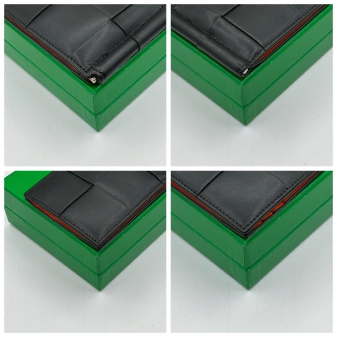 極美品 袋 現行 ボッテガヴェネタ マキシ カセット マネークリップ 黒 札入れ