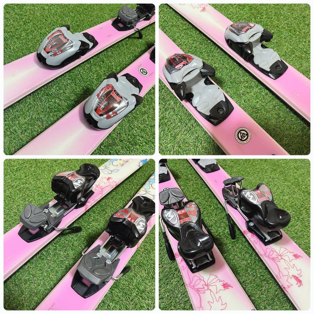 K2 かわいいピンク 女の子 ジュニアスキー板 134cm ストック棒付き