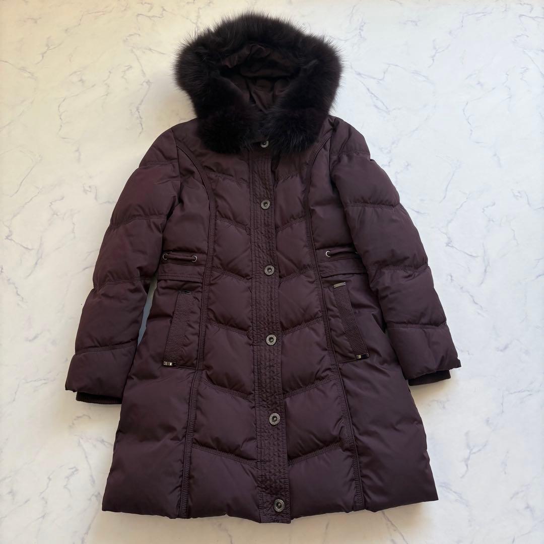 極美品 ルイルエブティック ダウンコート L 紫 ロング