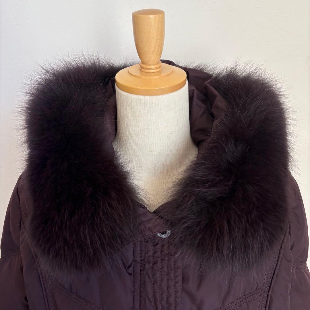 極美品 ルイルエブティック ダウンコート L 紫 ロング