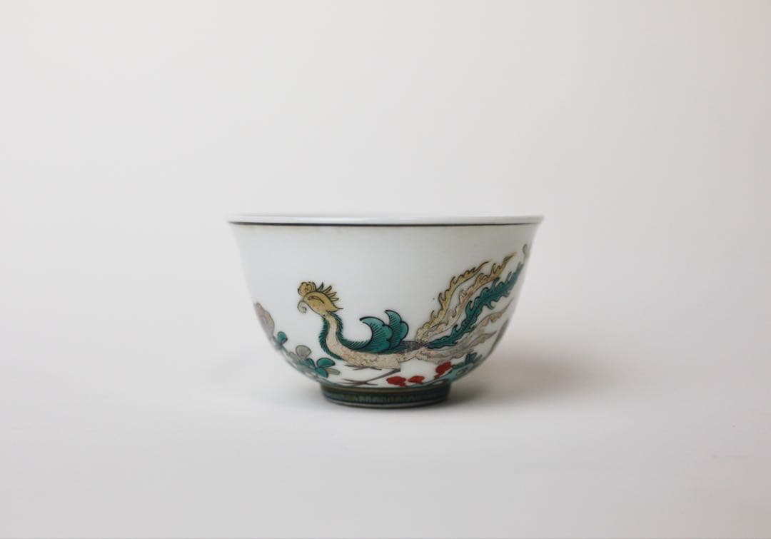 九谷焼 金城竜山 鳳凰 細密絵 石野 竜山 急須 煎茶道具 茶道具 茶器 煎茶碗