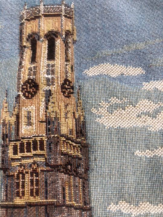 【未使用 美品 希少】ゴブラン織 クッションカバー ベルギー ブリュージュ