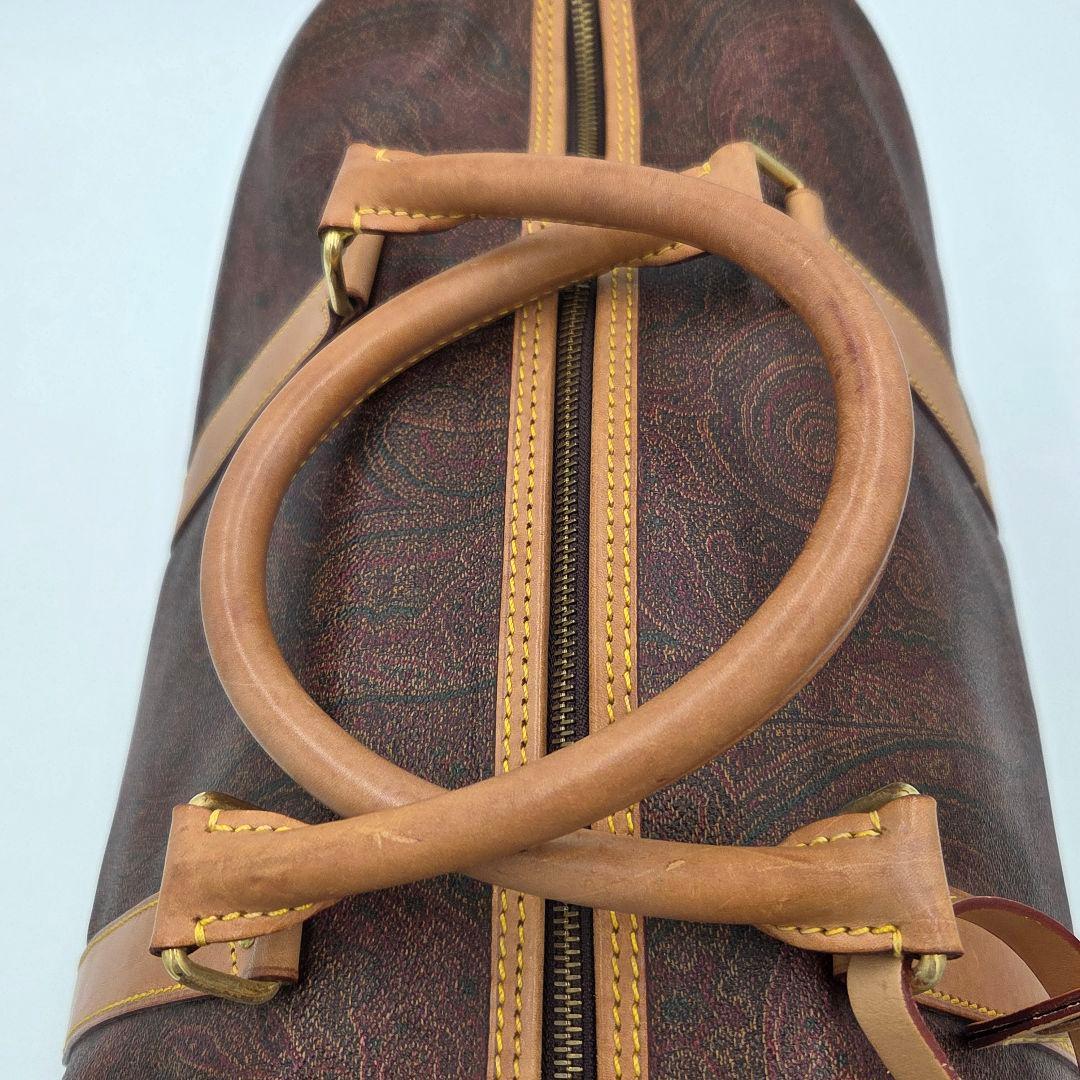 【超美品】ETRO ペイズリー柄 レザーボストンバッグ　希少